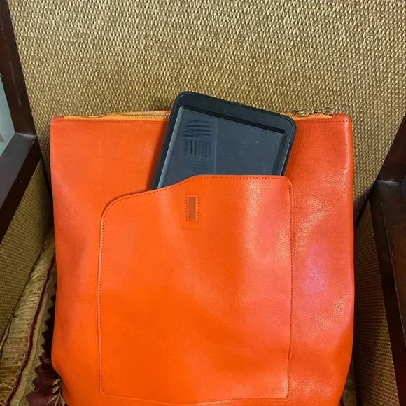 Terrida | Bags | Bright Orange Super Roomy Leather Backpack  display picture 2